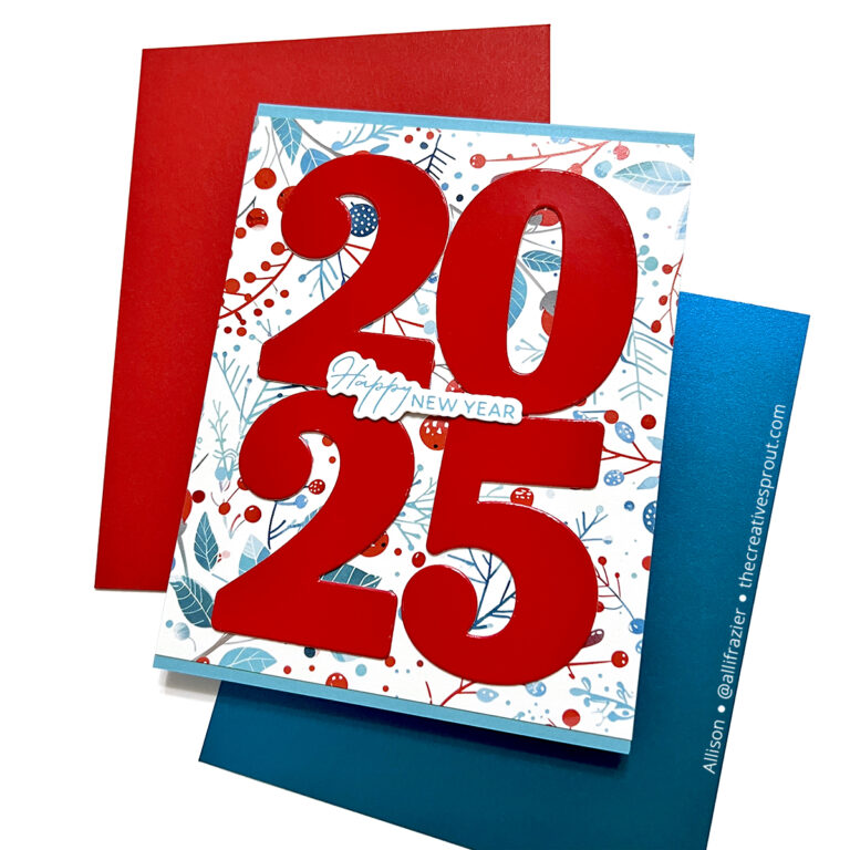 Happy New Year With Patterned Paper Cards